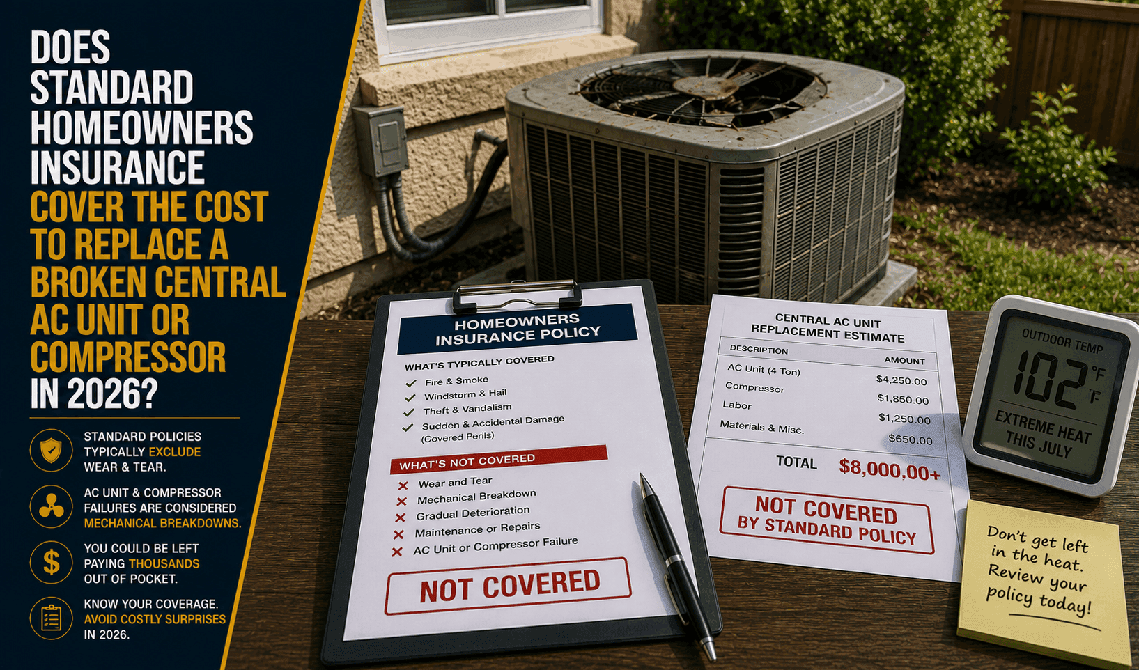 Does Homeowners Insurance Cover Broken AC Units? (2026)